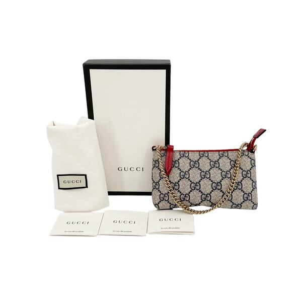 GUCCI Chain Wristlet Mini Bag GG Coated Canvas - Picture 3 of 15